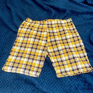 Yellow, Blue & White Plaid Shorts !